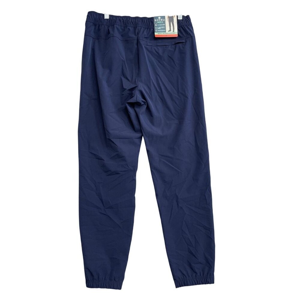 NEW Soybu Men's M Navy Blue Woven Jogger Pants Stretch & Water Resistant - Picture 3 of 8